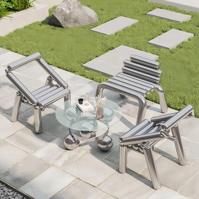 Silla de acero inoxidable, tab - Outdoor Furniture Luxury reseña y precio
