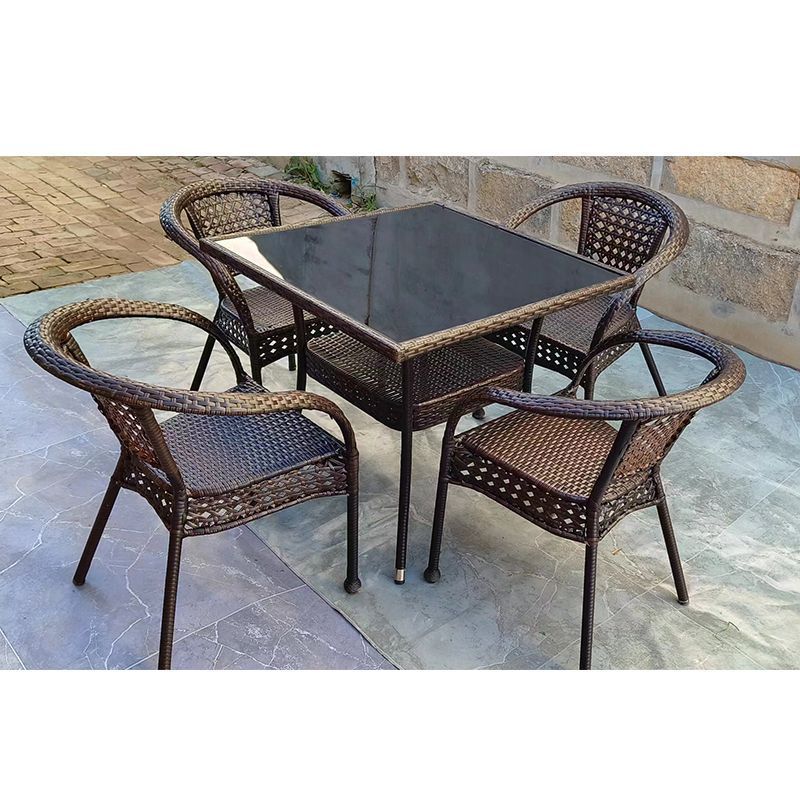 Mesas y sillas de ratán para e - Outdoor Furniture Metal reseña y precio